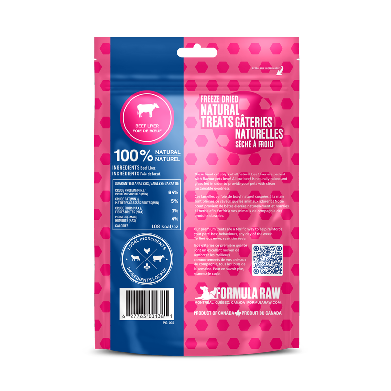 Gâteries au foie de bœuf lyophilisées