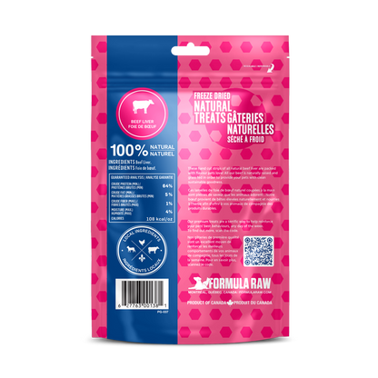 Gâteries au foie de bœuf lyophilisées