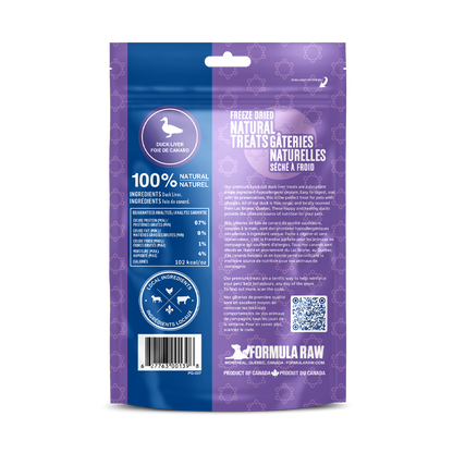 Gâteries au foie de canard lyophilisées