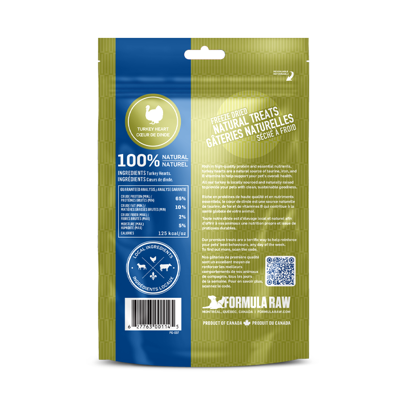 Gâteries au coeurs de dinde lyophilisées